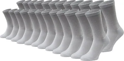 24 Pairs Cotton Crew Socks Bulk Pack Mens Womens Casual Athletic Sports Sock • $34.99