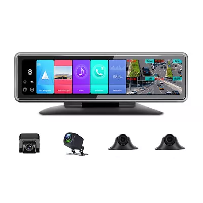 4 Cameras Recording Android 8.1 Rearview Mirror Dash Camera Video Recorder • $279.30