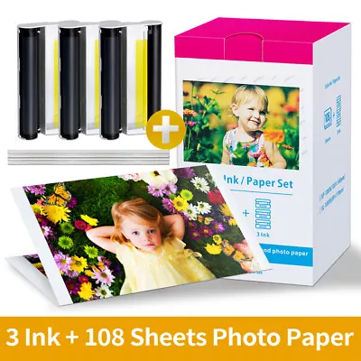 Canon KP-108IN RP108IN Ink &Photo Paper For Canon Selphy CP 1300 CP 1200 CP 1000 • £29.55