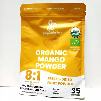 Jungle Powders Freeze Dried Mango Powder 5oz/ 141g 100% Natural Vegan 35 SERVING • £17.84