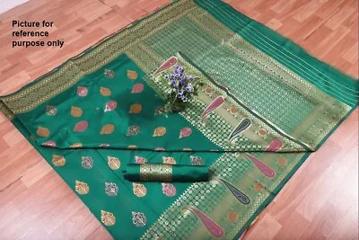 Indian Soft Silk Saree #KVI 006 (Green) / Sari / Salwar / Bollywood Dress • $145