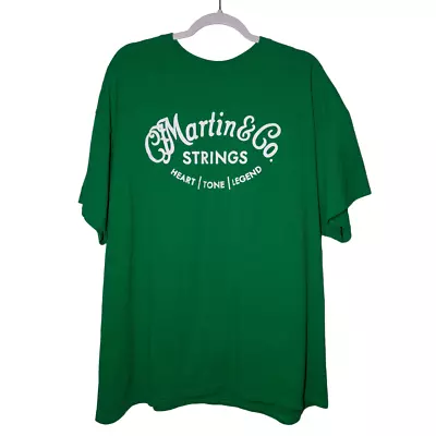 Martin & Co. Strings: Stay Tuned USED Shirt (2XL Green Guitars Music) • $29