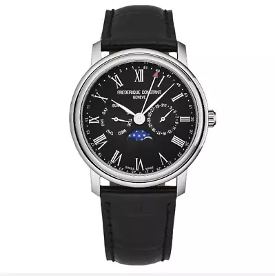 Frederique Constant Men's 'Business Tim' Black Dial Moonphase  FC-270BR4P6 Box • $1075