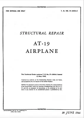 $12.99 • Buy 1943-44 Stinson AT-19 Reliant - 3 Pilot Flight Maintenance Repair Manuals On CD