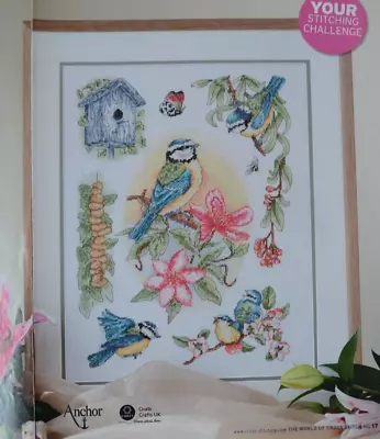 Cross Stitch Chart Only - Beautiful Spring Sampler Blue Tit Garden Birds Sampler • £1.50