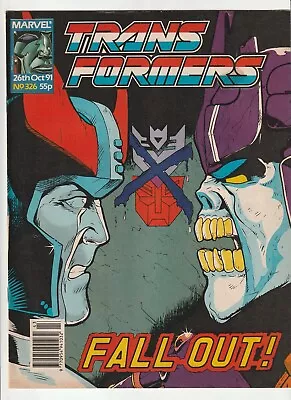 Marvel UK 1991 TRANSFORMERS #326 Comics Action Force G1 GI Joe Rare • $55