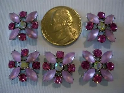 2 Hole Slider Beads X-Flower Pink Made With Swarovski Elements #5 • $6.50