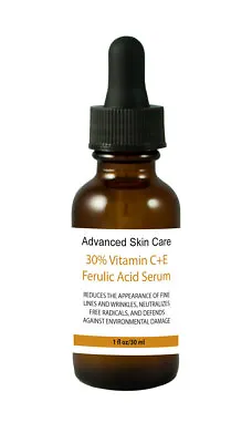 Vitamin C Serum 30+E Ferulic Acid Skin Brightening Wrinkle (L-Ascorbic Acid ) • $11.95