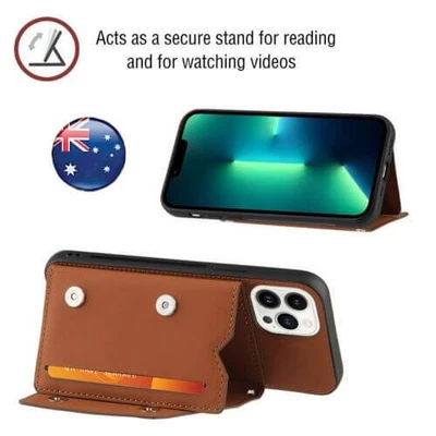 $12.09 • Buy Slot Cover For IPhone 14 Pro Max 14 13 12 11 Pro XS XR SE3 Leather Case Card