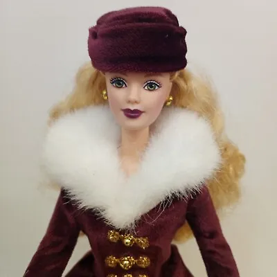 Vintage Victorian Ice Skater Barbie Doll With Music Box Display Stand  • $28