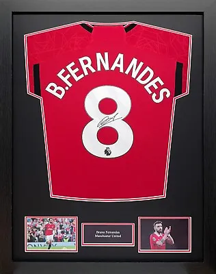 Framed Bruno Fernandes Signed Manchester United 23/24 Football Shirt Proof + Coa • $568.31