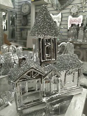 £19.99 • Buy Crushed Diamond Stunning House Home Sparkly Ornament Resin Decorative Gift