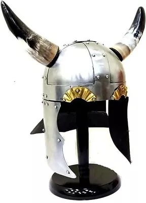 Viking Helmet With Horns Medieval King Armor Halloween Helmet Costume Helmet • $79.99