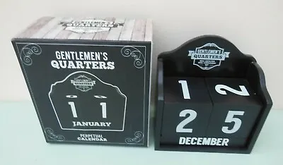 £4.85 • Buy Wooden Gentlemen's Quarters Perpetual Desk Calendar Wood Desk Calendar Xmas