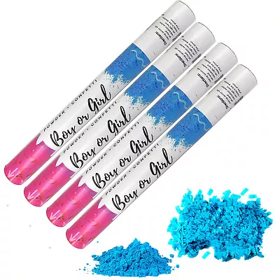 4x Holi Powder Smoke+Confetti Cannon Launcher Popper Gender Reveal Party Blue • $107.49