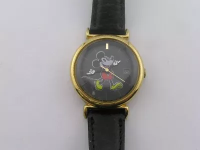 Vintage Pulsar Ladies Childs Mickey Mouse Watch W/ Date V827-0090 • $15