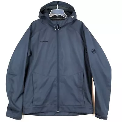 Mammut Softech Hooded Soft Shell Jacket Blue Mens XL • $85