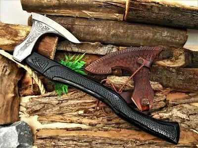 Custom Handmade Carbon Steel Viking Hatchet Tomahawk Hunting Tactical Axe • $90