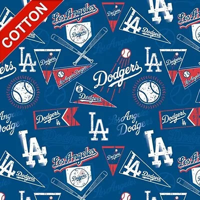 MLB Los Angeles Dodgers 14418-B Cotton Fabric By The Yard • $19.95