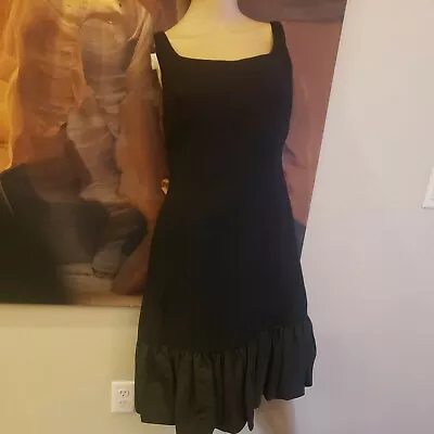 NWT Vintage 80s Prom Formal Dress BLACK S M (See Measurements) Ruffle Sleeveless • $42.48