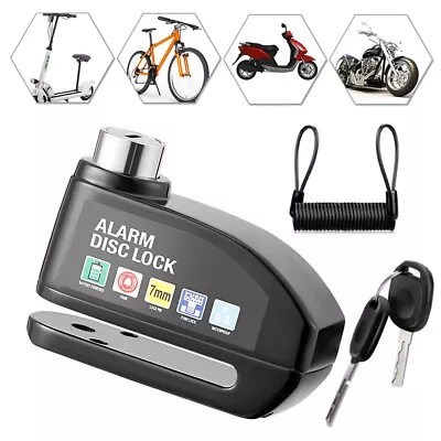 Anti-theft Brake Disc Lock Wheel Alarm Security Lock For Motorbike Bike Scooter • $19.99