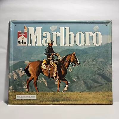 Authentic Vintage Marlboro Man & Horse Metal Sign 21  By 17  Advertisement Retro • $168.25