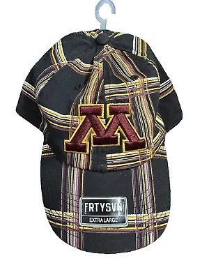 Minnesota Gophers M Hat Cap Mens XL Black Plaid FRTYSVN Twins 47 NCAA Hockey NWT • $24.50