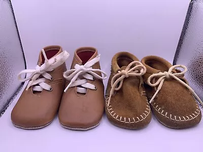 Lot Of 2 Vintage Baby Shoes Canvas Good Vintage Condition Fast Shipping!  • $3.89