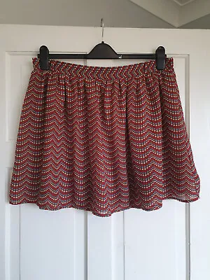 £9.99 • Buy MOSSIMO SUPPLY Red Patterned Chiffon Short Skirt Size XL