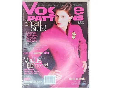 Vintage 90's Vogue Pattern Book Magazine September October Autumn Fall 1996 • $12.44