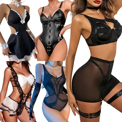 US Sexy Womens Maid Cosplay Valentine Fancy Costume Uniform Party Dress Clubwear • $14.62