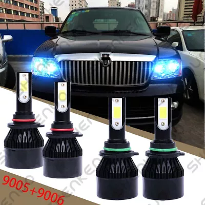 For Lincoln Navigator 03-06 - 8000K Ice Blue LED Headlight High & Low Beam Bulbs • $30.44