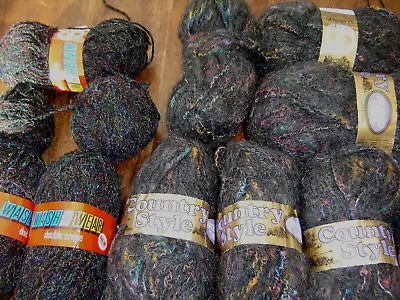£1.20 • Buy Job Lot Bundle Of Sirdar Crepe And Country Mohair  Knitting Yarns Black Multi