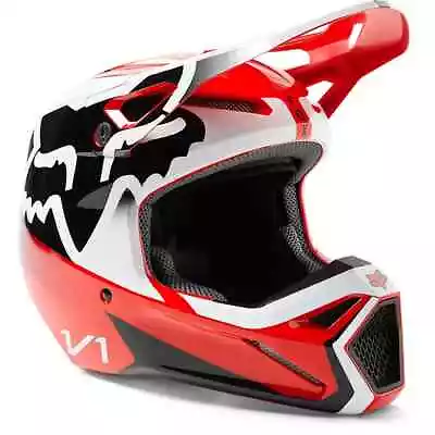 Fox Racing Men's Motocross V1 LEED HELMET DOT/ECE (Fluorescent Red) 29657-110 • $137.99