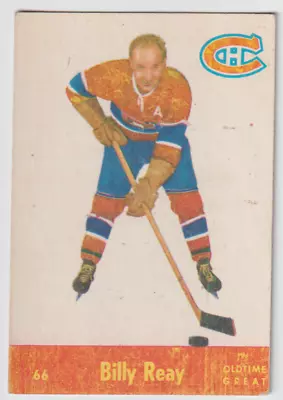 1955-56 Parkhurst # 66 Billy Reay  Old Time Great MONTREAL CANADIENS CREASE FREE • $54.99