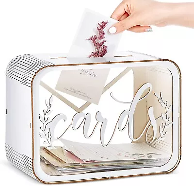 £29.99 • Buy Wedding Money Card Box Post Box Holder Wooden Letter Boxes DIY Vintage White
