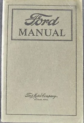 1920 Ford Model T Owners Manual Touring Car Sedan Excellent Orig Not A Reprint • $62.95