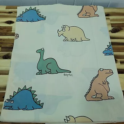 Sandra Boynton Martex Dinosaurs Vintage Twin Flat Sheet 1980s Kids Dino Bedding • $13.49