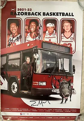 Arkansas Razorbacks Basketball Schedule Poster Triple Auto Devo Jaylin Musselman • $99.99