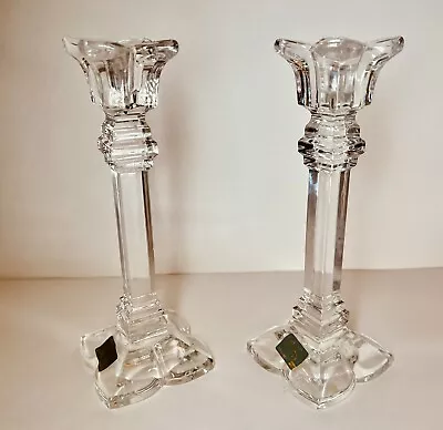 Mikasa Lead Crystal 7 3/4 Petal  Candle Stick Holders Pair West Germany EUC • $19.99