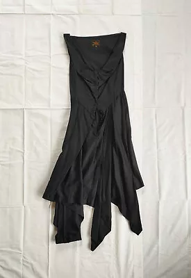 £199 • Buy Vivienne Westwood Anglomania Black Fit And Flare Long Asymmetric Dress Size 12