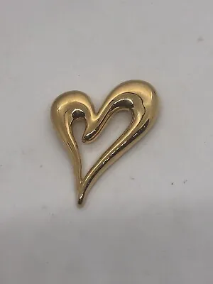 Vintage Monet Goldtone Heart Brooch  • $10