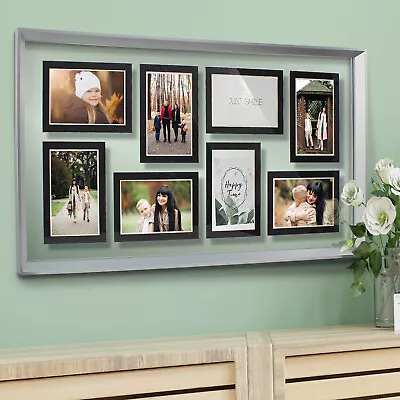 £17.99 • Buy 8 Photo Picture Glass Frame Large Collage Multi Wedding Memories Aperture Home