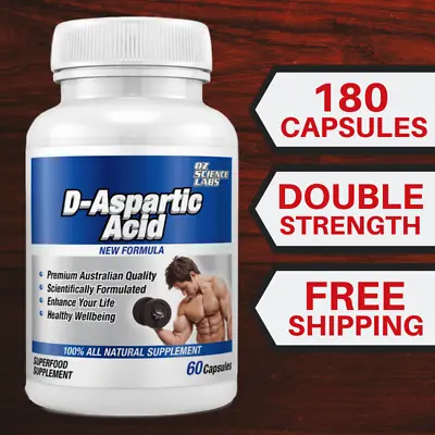 $39.95 • Buy DAA - D Aspartic Acid - 180 Capsules - D-Aspartic Acid Muscle Recovery & Fatigue