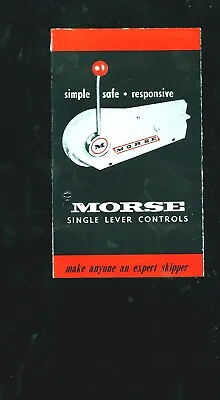 1960 Morse Single Lever Controls Boat Controls Foldout Brochure • $9.99