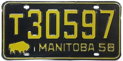 Manitoba Canada 1958 Truck License Plate T 30597 In Nice Condition • $19.95