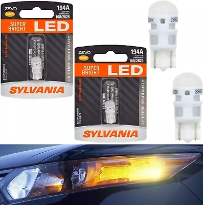 Sylvania ZEVO LED Light 194 Amber Orange Two Bulbs Front Side Marker Replacement • $22
