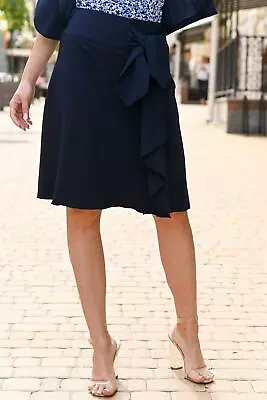 Elegant Fashion Skirt Blue With Frill And Bow Fashionable NEW • $31.30