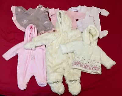 £15 • Buy Baby Girl Bundle 0-3 3-6 Months Snowsuit Pramsuit Mothercare Next Winter Clothes