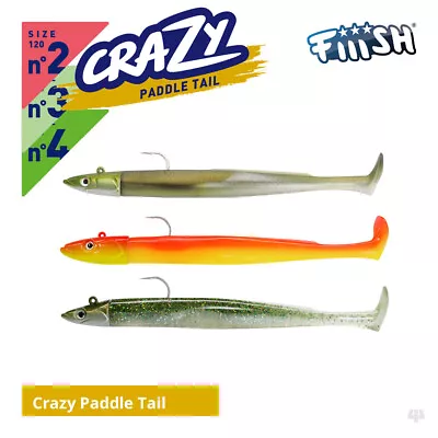 Fiiish Crazy Paddle Tail Lures Double Combo Pack - Bass Wrasse Pollock Sandeels • £12.99